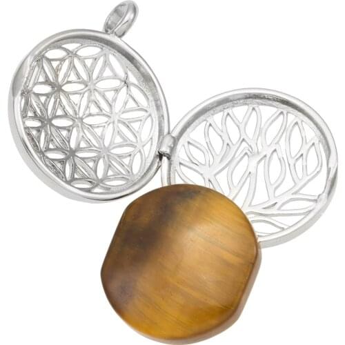 Korean New Female Fashion Round Shape Flower of Life Jewelry Necklace Women Pendant for Girlfriend Charm Gifts Pendants Jewel