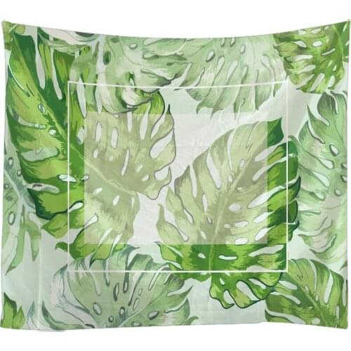 Creative 3D Printing Nordic Green Leaves Tapestry Wall Hanging Bed Spread Beach Towel Table Cloth Yoga Mat 250*180CM Large Size