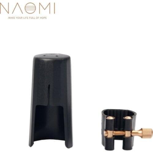 NAOMI Leather Ligature Fastener W/ Plastic Cap For Alto Sax Saxophone Mouthpiece Alto Saxophone Wood Wind Parts Accessories