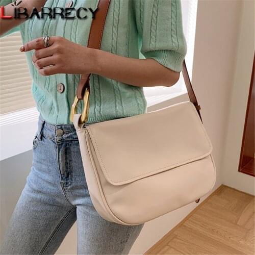 Fashion Solid Color Designer Womens Shoulder Bag High Quality PU Leather Ladies Messenger Bags Casual Women Student School Bags