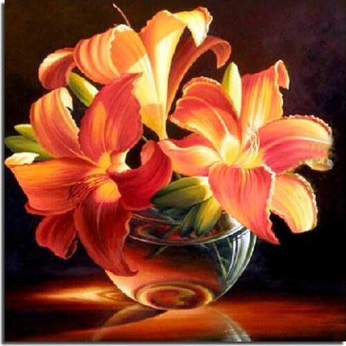 3D Golden Lily 60*60cm New Crafts Painting Diy Diamond Embroidery Kits Flower Full Diamond Mosaic Cross Stitch Needlework