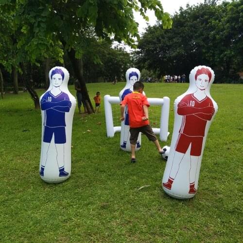 Soccer Inflatable Dummy Football Practice Tumbler For Dribbling Wall Passing Drills Goalkeeper Defender Training Football 160CM