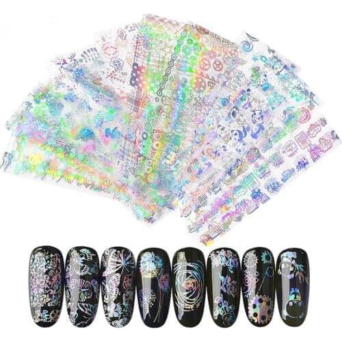 1 Set Hot Starry Sky Nail Sticker Cellophane Star Universe Laser Magic Transfer Stickers Decals Nail Art Tips Decorations Wrap