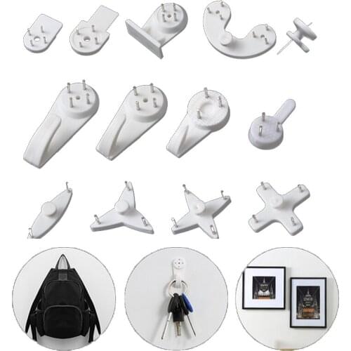 NEW Multi Function White Invisible Wall Mount Photo Picture Frame Hooks Hanging Kit Seamless Wall Hook Set Home Decor Wall Hooks