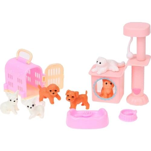 New 1 Set Dollhouse Pet Cat Dog House Cat House Pet Accessories Animal Simulation Model
