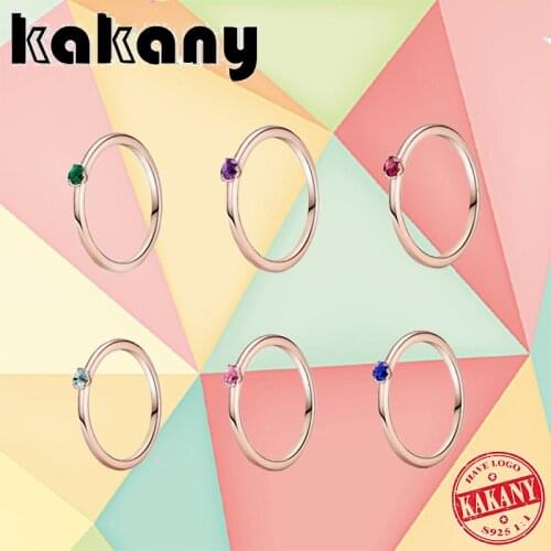 2021 Valentines Day Series New High Quality 100% 925 Silver Purple, Blue, Pink Solitaire Ring, A Romantic Gift For Girlfriend