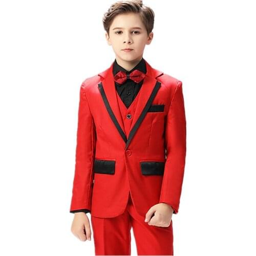 Formal ChildrensTuxedo Suits Sets Flower Boys Wedding Dresses Costume Boys' Piano Shows Hosting Clothes Kids Party Prom Clothes