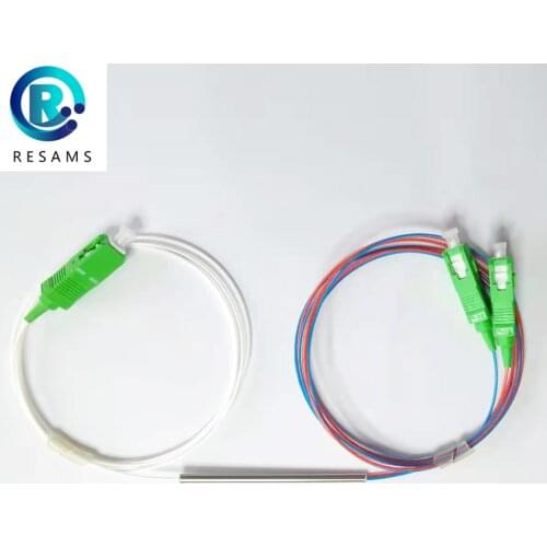 Resams 1x2 FBT Without Connector Small Volume Fiber Optic Splitter Single Mode Low Additional Loss Stability Is Good