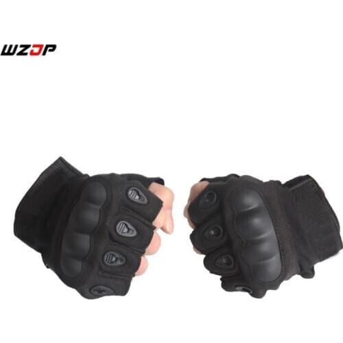 WZJP Tactical Hard Knuckle Half Finger Gloves Mens Army Military Combat Hiking Shooting Airsoft Paintball Cycling Gloves