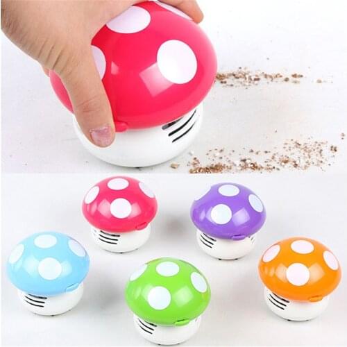Cute Mushroom Desktop Cleaner Portable Mini Dust Collec Table Keyboard Dust Confetti Cleaning Pencil Eraser Pink Desk Organizer