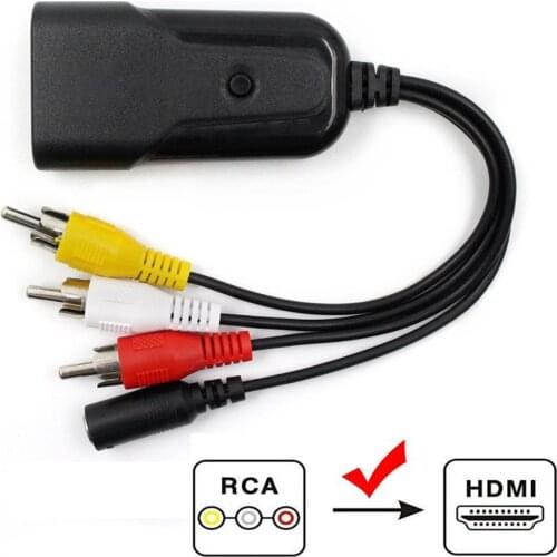 AV/RCA to HDMI Adapter Converter Support AV Signal to 1080P HDMI Signal AV to HDMI Video Converter
