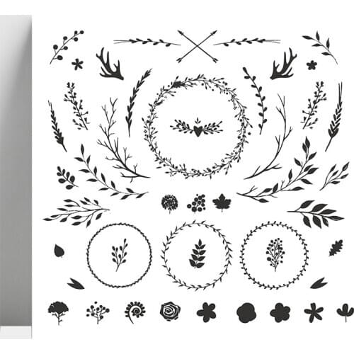 AZSG Various Leaves Flowers Garland Clear Stamps For DIY Scrapbooking/Card Making/Album Decorative Silicone Stamp Crafts