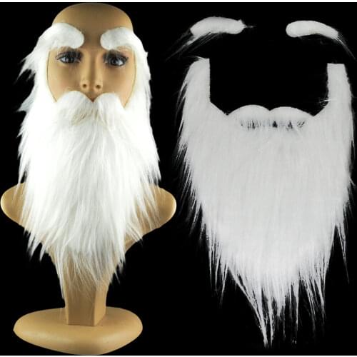 Party Performance Props Santa Claus White Beard White Eyebrows Fake Beard Set Christmas Hallowee Xmas Party Decoration Navidad