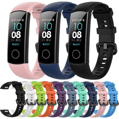 Strap For Huawei Honor Band 5/ 4 Silicone Wristband Bracelets Metal Magnetic Clasp Confortable Belts