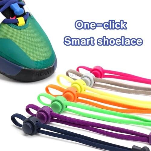1Pair Spring Lock Shoelaces No Tie Shoelaces Sports Elastic Shoelace Suitable For All Shoes Lazy Laces Sneaker Shoe Accessories