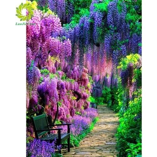 SNA Diy 5d diamond painting Chinese wistaria round diamond mosaic home decoration embroidery pattern embroidery handmade gift