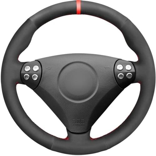 Hand-stitched Black Suede No-slip Car Steering Wheel Cover for Mercedes Benz SLK-Class W170 W171 SLK 2004-2008 C230 Komp
