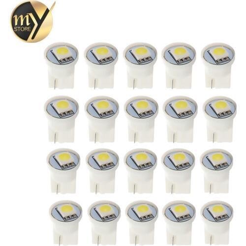 20pcs T10 1 SMD 5050 Pure White 194 W5W LED interior Lights Bulb Lamp 501 dash led car bulbs parking 12V Car Light Source