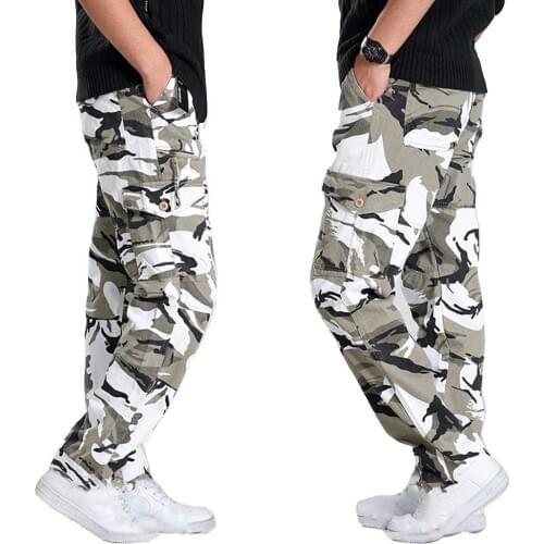 Loose Baggy Cargo Pants Men Hiphop Harem Casual Pants Military Army Style Trousers Camouflage Tactical Pants Streetwear Clothing