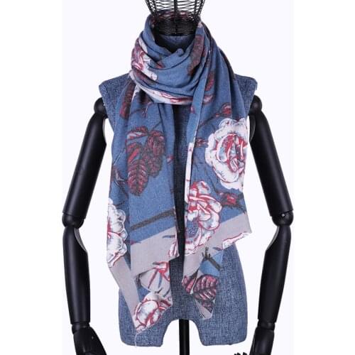 Thickening scarf cashmere women long warm soft Flower hijab scarves ladies shawl wrap autumn winter pashmina Unisex muffler