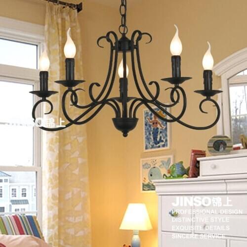 North America europe vintage black iron Suspension Luminaire Lamparas Pendant Light Bar dining room bedroom lamp