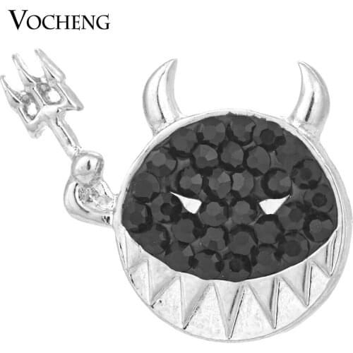 Vocheng 18mm Hallowmas Gift Charms Jewelry 3 Colors Bling Crystal Snap Charms Vn-1051