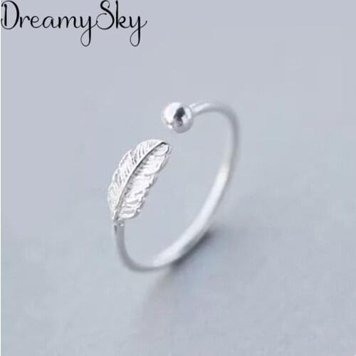 New Arrivals Vintage Feather Rings For Women Large Adjustable Size Finger Ring Fashion Charm Jewelry Valentines Day Gift