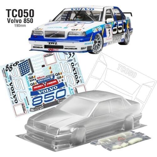 1/10 on road Voolvo 850 BTCC 190mm clear body with rear wing rearview mirror for 1/10 on road car HSP Kyosho Tamiya