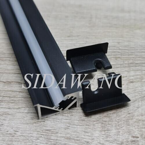 10pcs 2meter/piece Wardrobe Black led aluminum profile with PC Opal diffuser SDW171