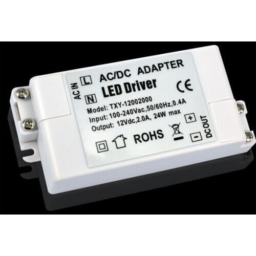 10pcs 24W 2000mA MR16 MR11 LED Driver AC/DC Adapter Transformer Input AC 100V-240V Output DC 12V For LED spotlight