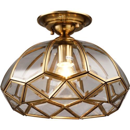 12 INCH Classical Copper Corridor Ceiling Light Traditional Cloakroom Ceiling lamp Villa Hallway Gallery Porch Ceiling lamp