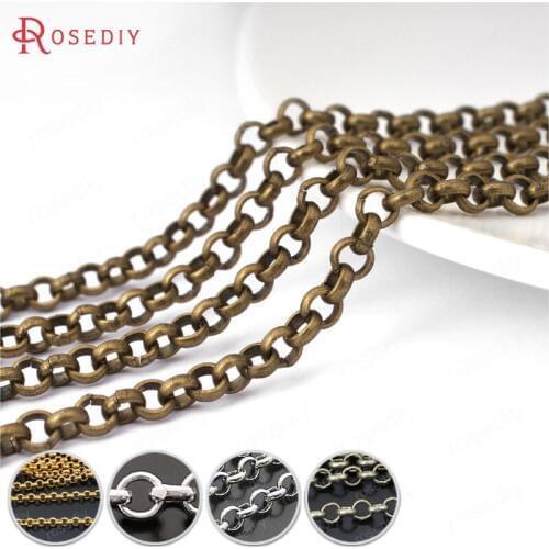 15900)2 Meters or 5 Meters 2MM 3MM 3.8MM Iron or Brass Round Link Chains Necklace Chains Diy Jewelry Findings Accessories