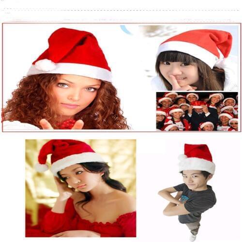 2pcs/set New years Christmas Party Santa Hat Red And White Cap Christmas Hat For Santa Claus Costume Christmas Decoration