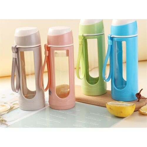 480ml Glass Water Bottle with Lip Cup Portable Durable Water Bottle For Girls Kid School Office Travel Mug Coffee Tea Cup