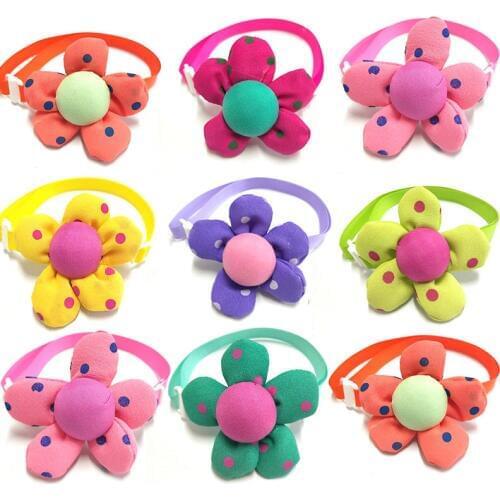 50PCS Cat Pet Dog Bow Tie Dot Style Pet Dog Bow Tie Adjustable Cat Puppy Collar Bowties Dog Bow Grooming Accessories Pet Product