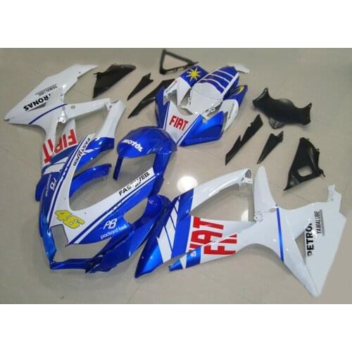 White Blue Injection ABS Complete Fairings For Suzuki GSXR600 750 GSXR600-750 K8 2008 2009 2010 Fairing Kit Motorcycle