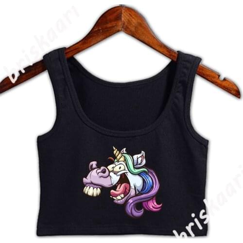 Crazy Unicorn Tank Top Interesting Top Customize Sleeveless Sexy Summer For Girl S-XXL Vest