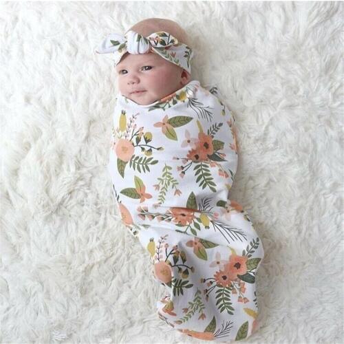 2019 Brand New Toddler Infant Baby Boy Girl Floral Swaddle Muslin Blanket Wrap Swaddle Blankets
