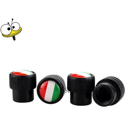 For Italian Flag Logo Tire Valve Stem Caps Car Accessories For Alfa Romeo Bentley Chrysler Corvette zr1 Dacia Vespa Volkswagen