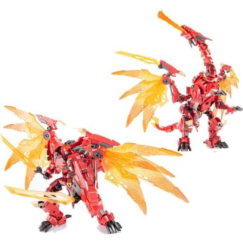 JINBAO Transformation Beast Wars DF07 DF-07 Optimal Mega Flame Red Dragon BW Anime Action Figure Robot Deformed Toys Gifts