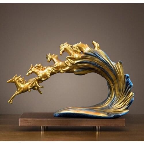 European Home Wine Cabinet Decoration Display Horse Successful Opening Gift Home Decor Luxury Resin Horse Art