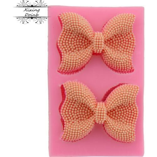 Bow shaped silica gel mold fudge Chocolate Mold wedding cake decoration tool bow craft candy kitchen accessories