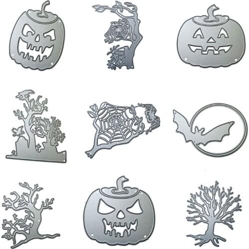 Halloween Pumpkin Bat Spider Carbon Steel Cutting Dies DIY Scrapbooking Photo Album Embossing Paper Cards Making Stencil