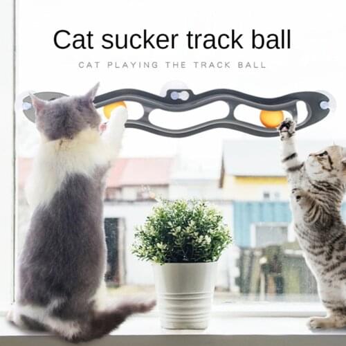 Pet Cat Toys Sucker Track With Balls Tunnel Ball toy Tracks toy Pet Intelligence Cat Toy Interactive Track Ball Toys For Cats