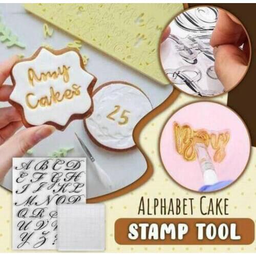 Cake Tool Alphabet Cookie Cutter DIY Embosser Manual Stamp Mold Turning Sugar Mold Decorating Christmas Fondant Sugar Craft Hot