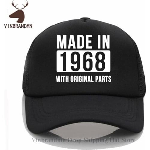 Summer Funny unisex Baseball cap Made in 1968 All Original Parts Fishing hat 52 Years of Being hat 50th Birthday gift Bucket hat