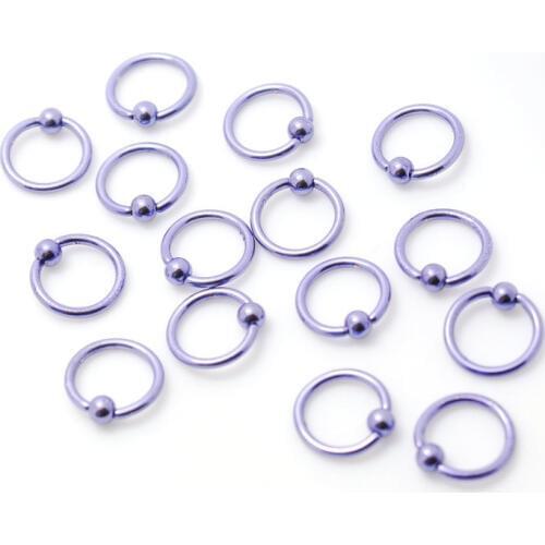 Captive beaded ring septum ring body piercing jewelry wholesale lot fashion lip rings 3mm balls purple color