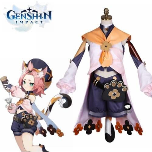 Genshin Impact Mondstadt Diona Uniform Tops Shorts Outfit Games Cosplay Costumes