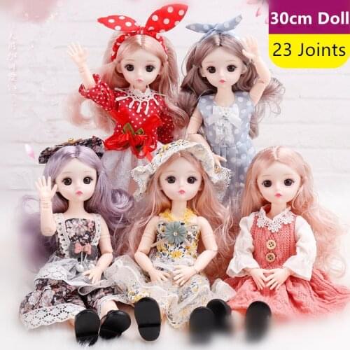 Retro Series 30 Cm Doll Mermaid BJD 1/6 Doll 23 Joints Doll Set with Clothes Girl Toys for Kids New Arrival