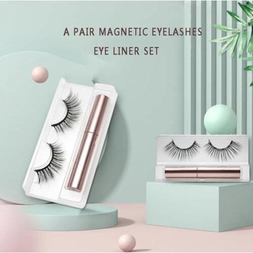 Magnetic Eyelashes 3D Mink False Eyelash Magnetic Eyelashes Magnet Eyeliner Fake Eyelashes Tweezer Set Long Lasting Makeup